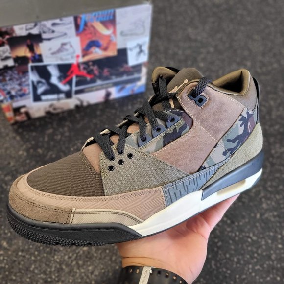 Nike Air Jordan 3 Retro SE Patchwork Camo Sneakers DO1830-200 Size 11.5 Mens - Picture 8 of 8